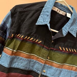 Authentic Kikomo style vintage denim western leather size large unique men’s